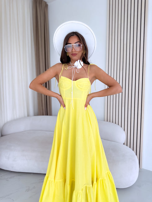 "SUNFLOWER" garā kleita 9289 - DZELTENA